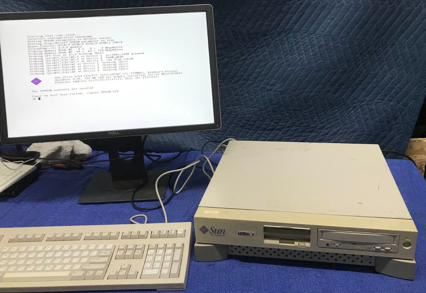 Vintage Sun Microsystems Ultra 5 w/ UltraSPARC-IIi 270MHz 128MB RAM No HDD