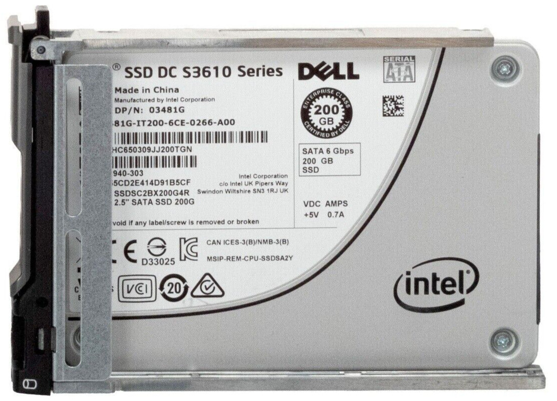 HARD DRIVE DELL 03481G 3481G SSDSC2BX200G4R 200GB MLC SATA III 2.5'' inch