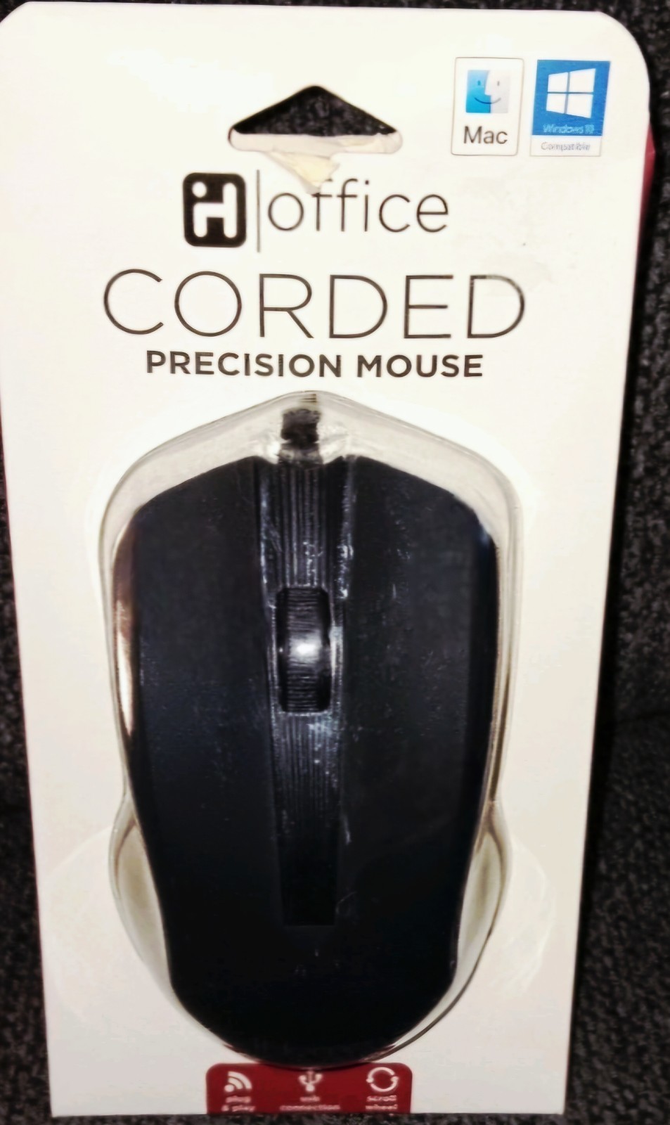iHome Office Corded Precision Mouse Plug & Play USB Connection