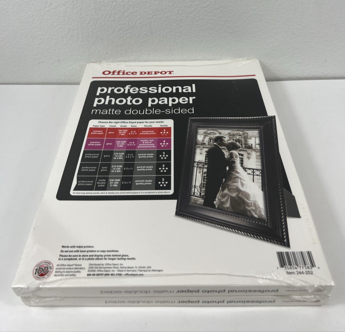 Office Depot Professional Photo Paper Matte Double-Sided For Inkjet Lot Of 2