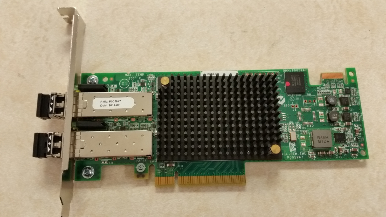 LPE16002 EMULEX LIGHTPULSE 16GB FIBRE CHANNEL 2P PCI-E HOST BUS ADAPTER 