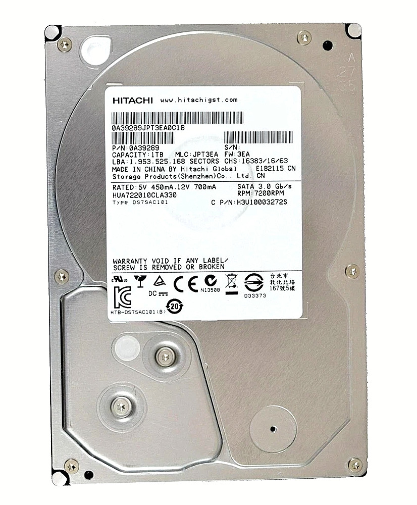 HGST Ultrastar A7K2000 HUA722010CLA330 0A39289 1TB 7,2K RPM SATA 3Gb/s 32MB