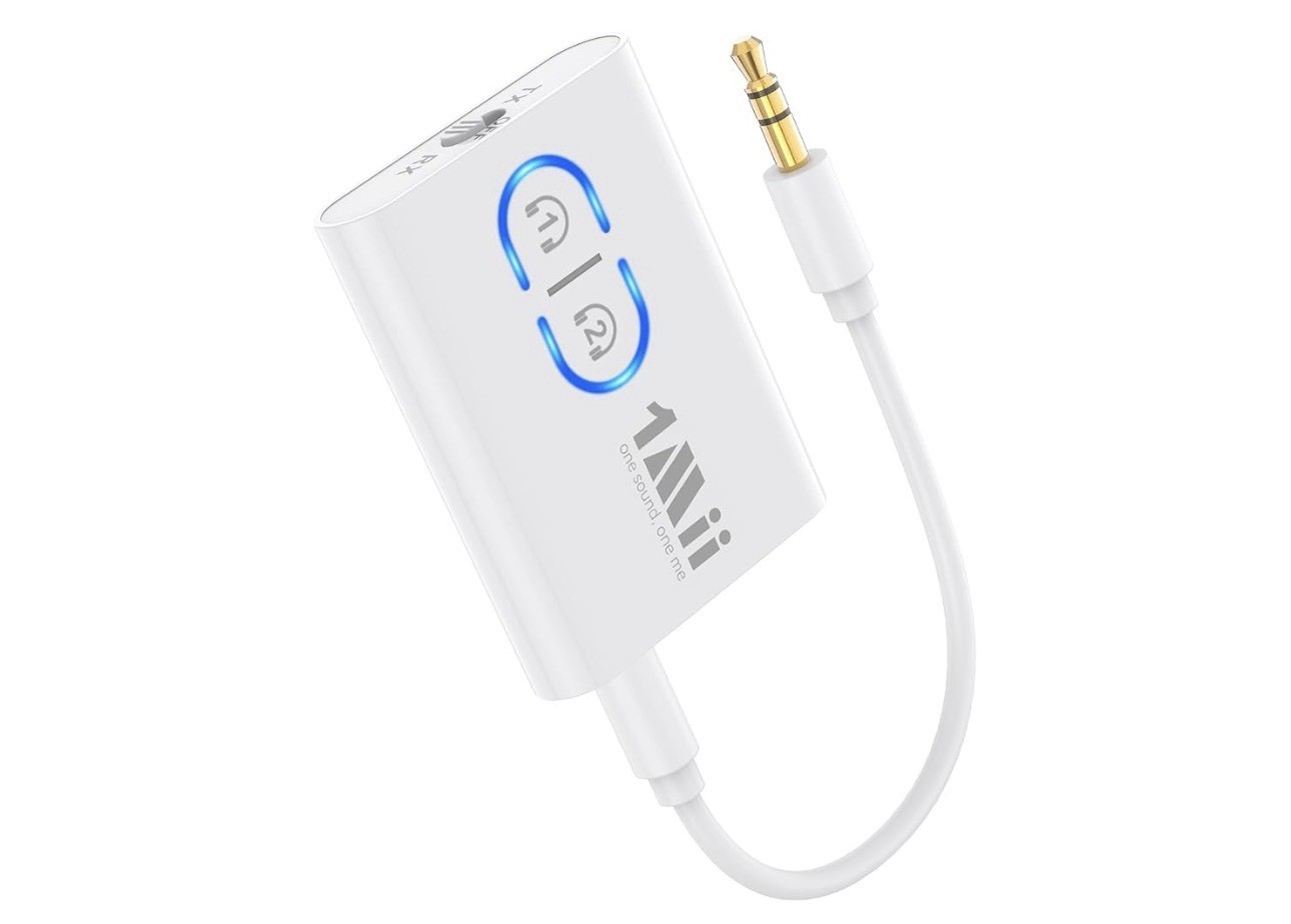 1Mii ML300 Bluetooth 5.3 Transmitter Receiver aptX Low Latency Dual Link AUX RCA