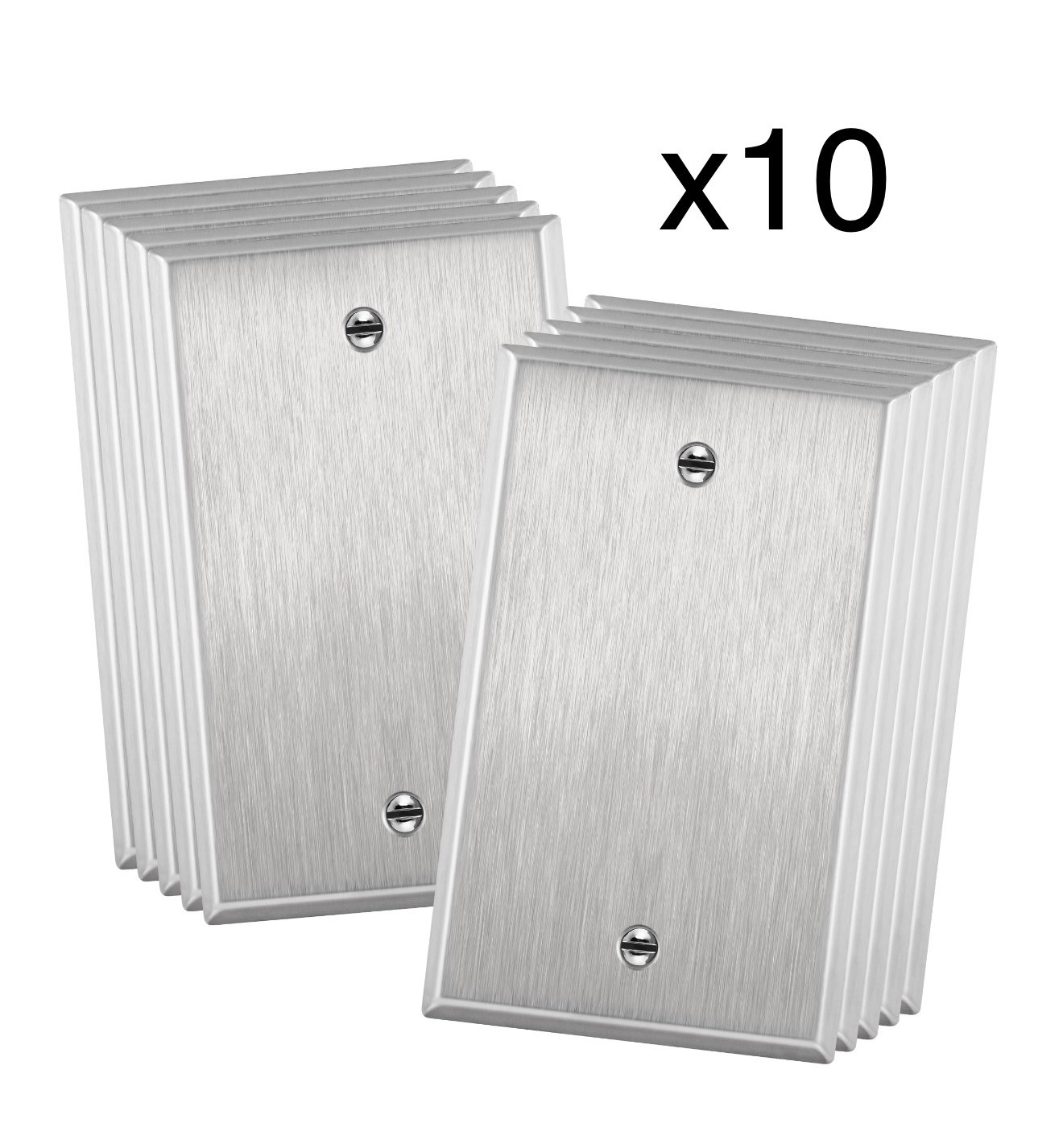 Box of 10 LEVITON 84014-40 ONE-GANG NON MAGNETIC WALLPLATE STAINLESS STEEL
