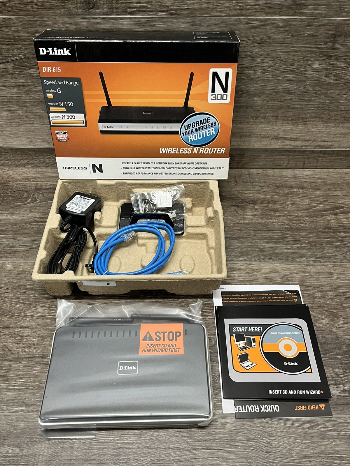 D-Link DIR-615 N300 10/100 Wireless-N Router  4-port Editors Choice NEW In Box