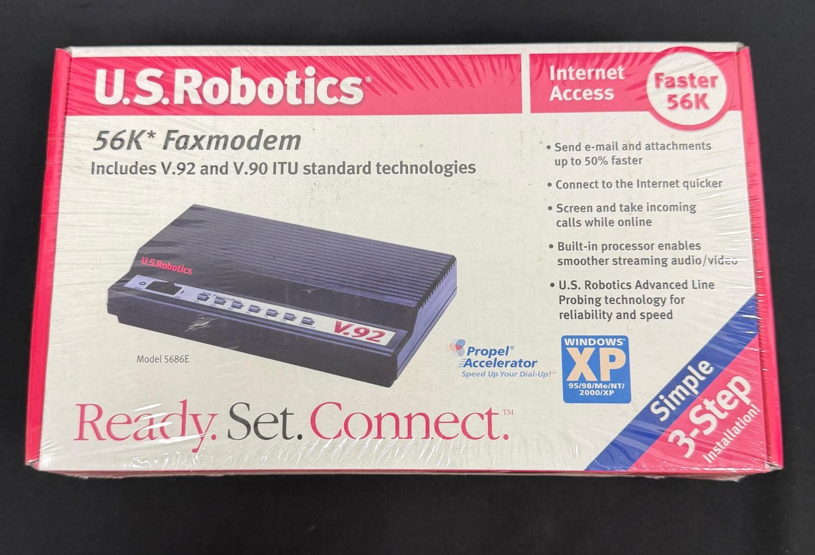 NEW SEALED U.S. Robotics USR5686E 56K V.92 External Faxmodem Serial Dial-Up