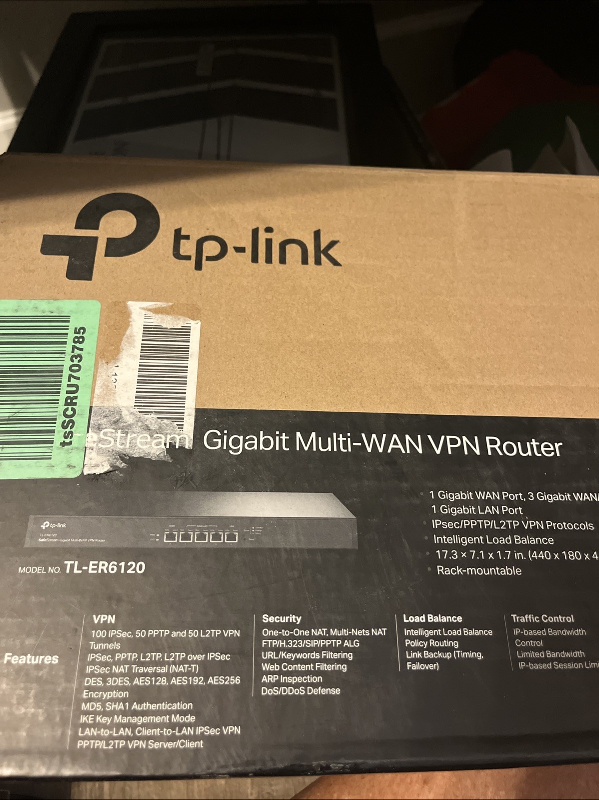 TP-LINK TL-ER6020 SafeStream Gigabit Dual-WAN VPN Router Load Balancing Firewall