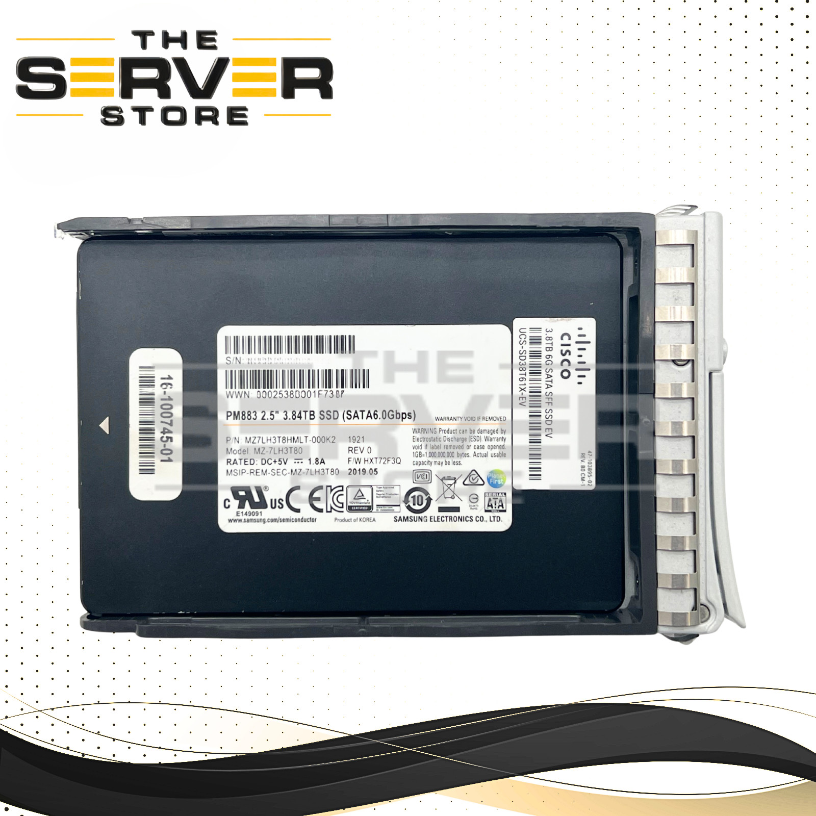 Cisco 3.84TB SATA 6G EV 2.5" SSD PM883 / Cisco UCS 16-100745-01 UCS-SD38T61X-EV