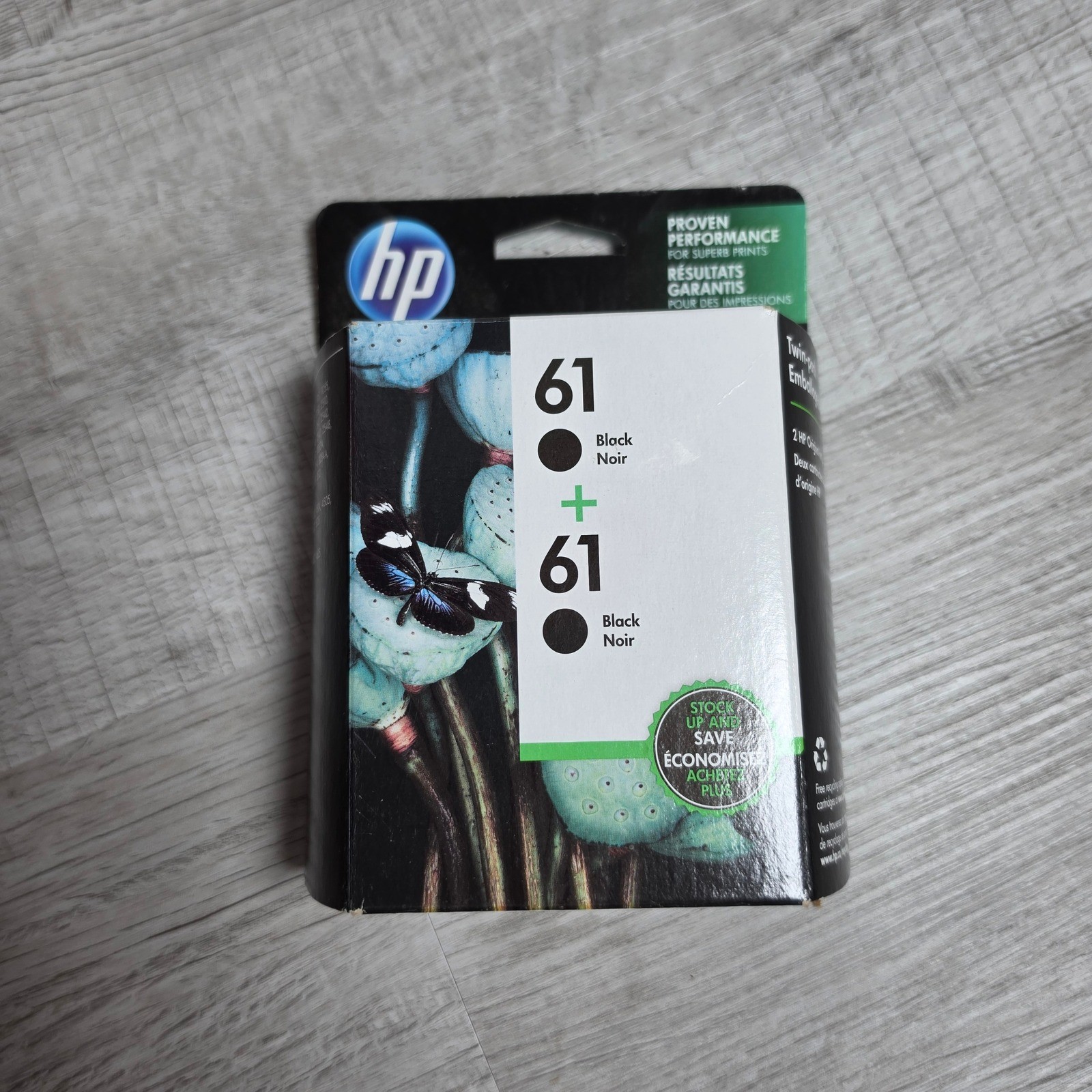 HP Ink Cartridges 61 Black Twin Pack 2-Count CR311WN Sealed Expired 2019