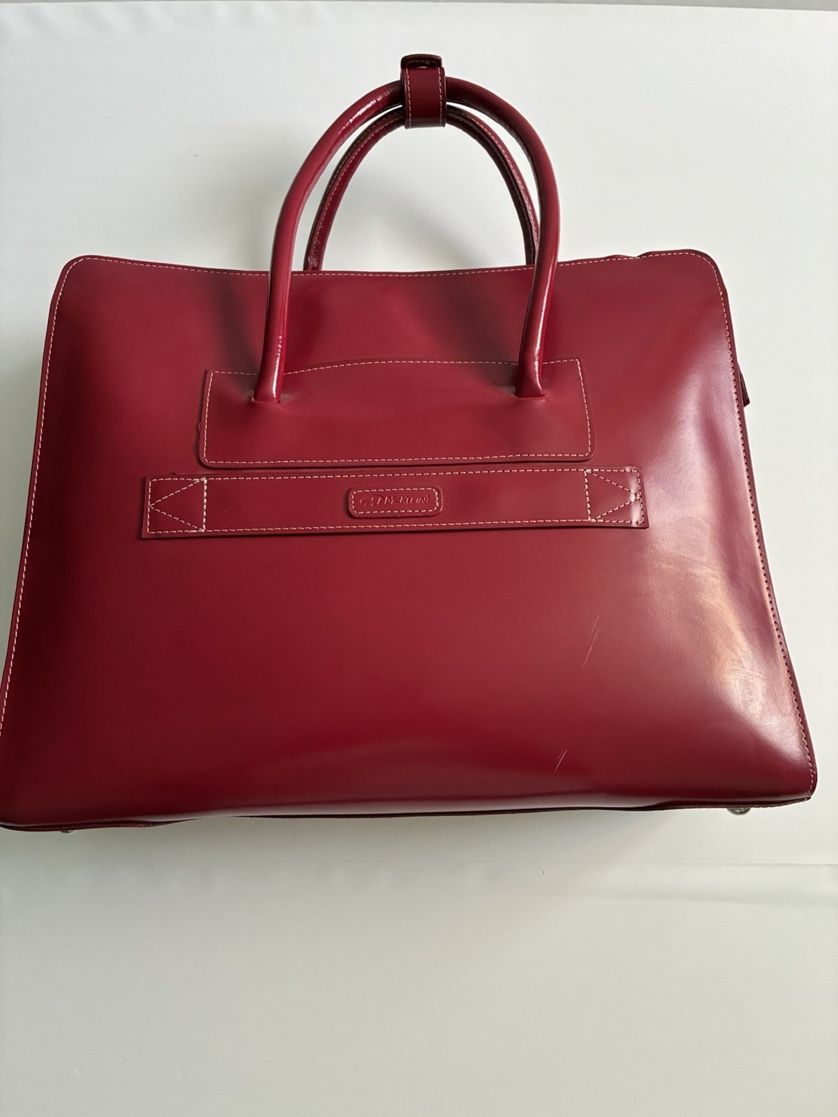 Mcklein USA Lake Forest Red Leather 15” Laptop Briefcase Tote-W Series 