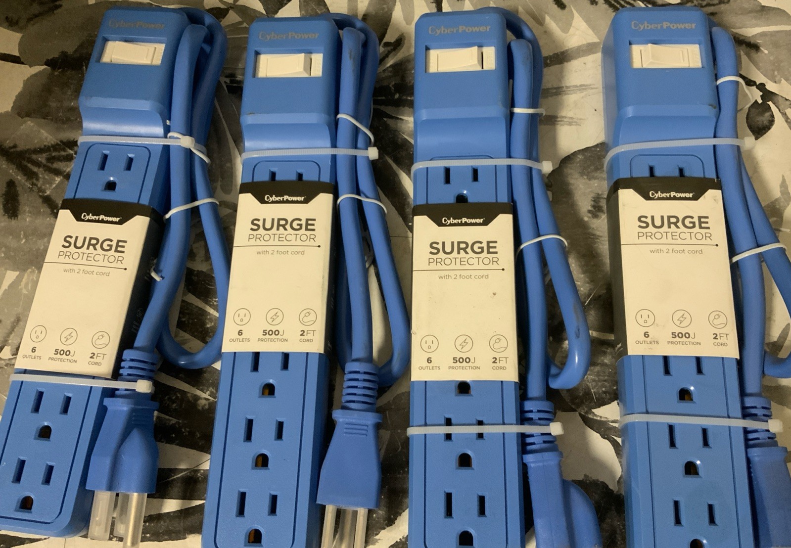 ➿ CyberPower 2ft. Outlet Surge Protector, Blue,6 Outlets 👉SET OF 4👈🆕
