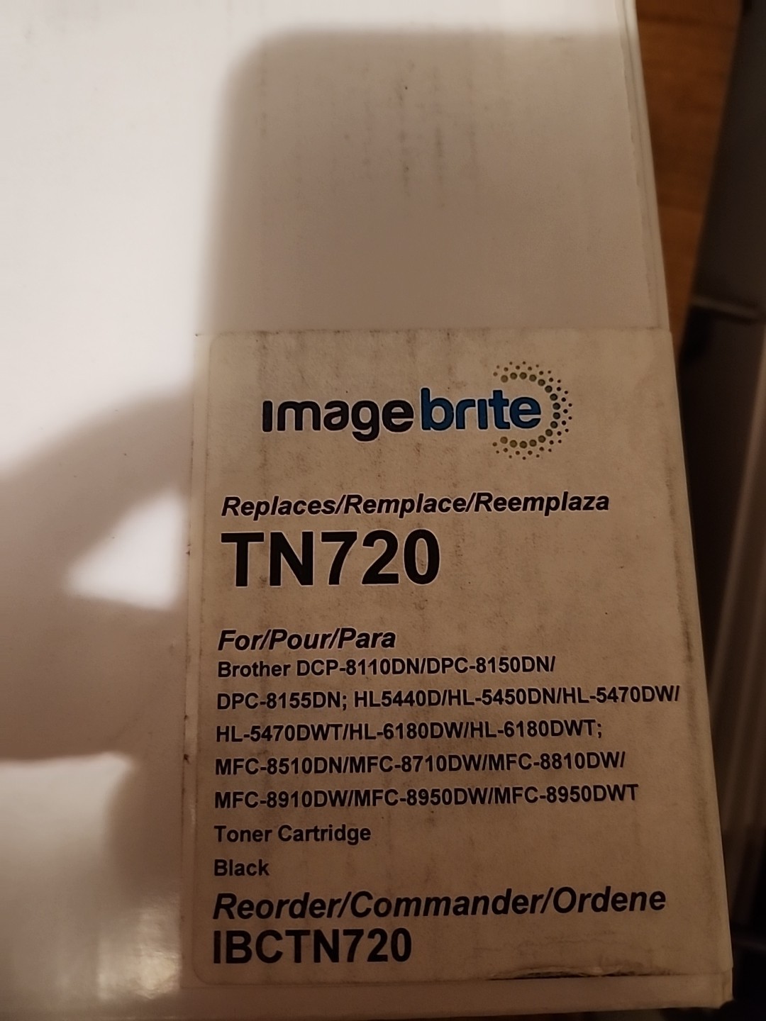 ImageBrite Brother TN720 Black Toner Cartridge Compatible Brand New Sealed