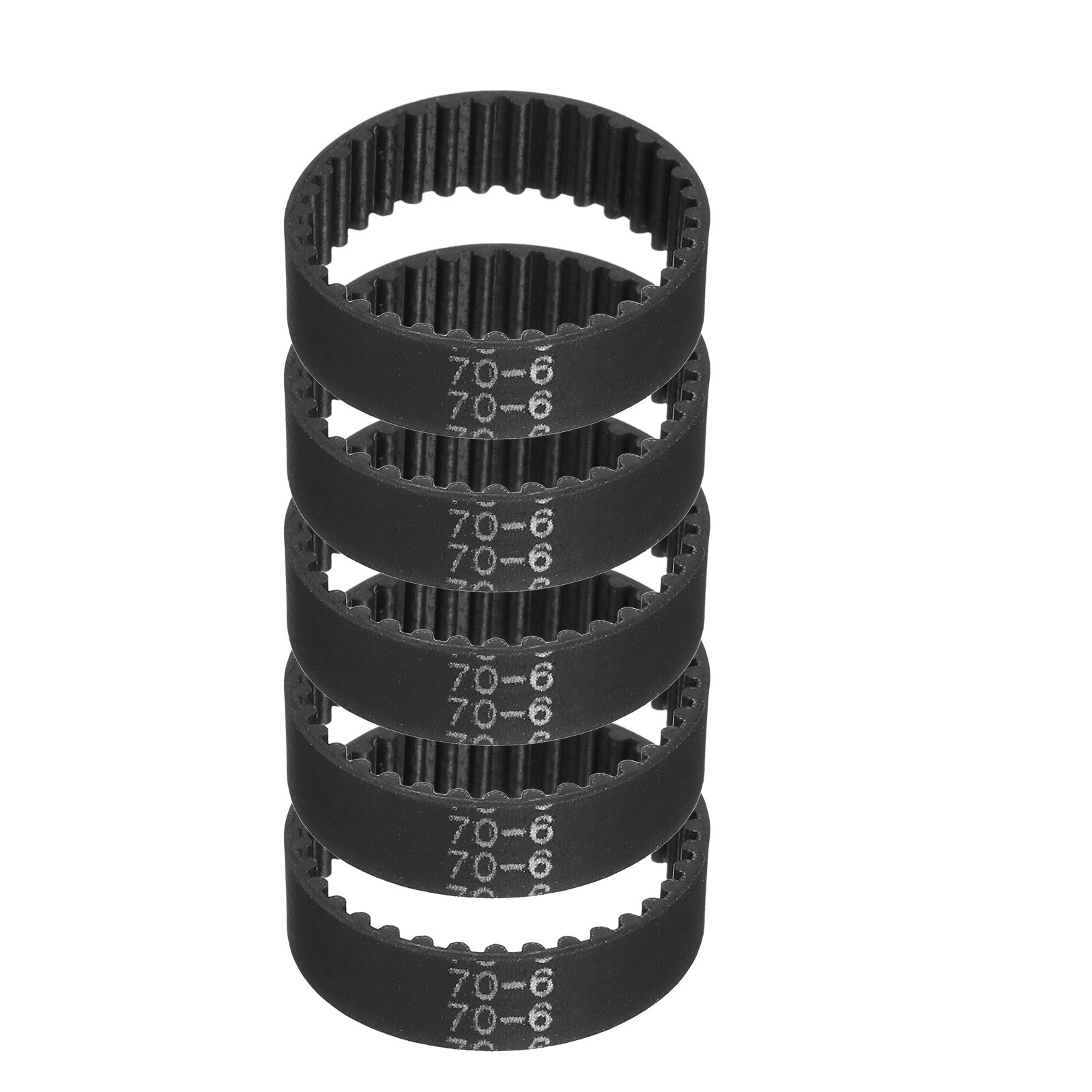 70mm GT-2 Timing Belt, 5pcs 6mm Width 2mm Pitch 3D Printing Closed Loop, Black