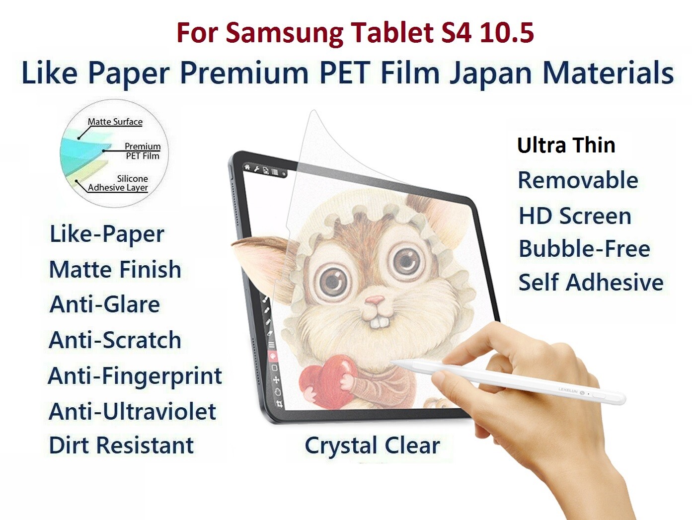 Paper Feel Matte Film Anti-Glare Screen For Samsung Tablet S4 10.5