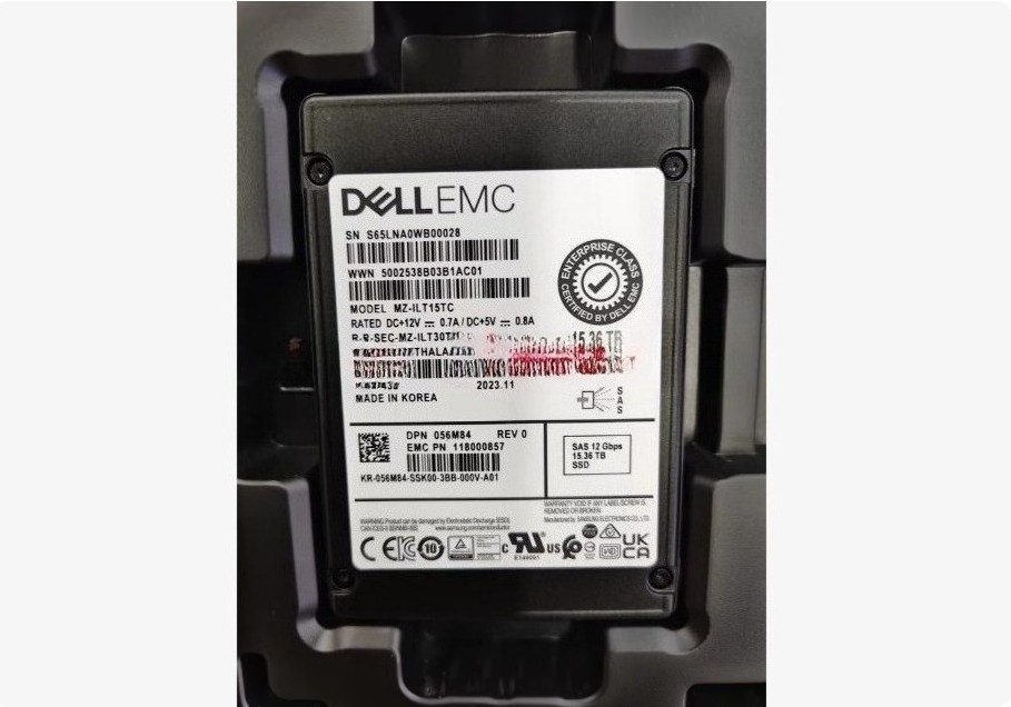 compatible DELL 56M84 Samsung PM1643A 15.36TB SAS 3.0 12Gb/s SSD MZILT15THALA 
