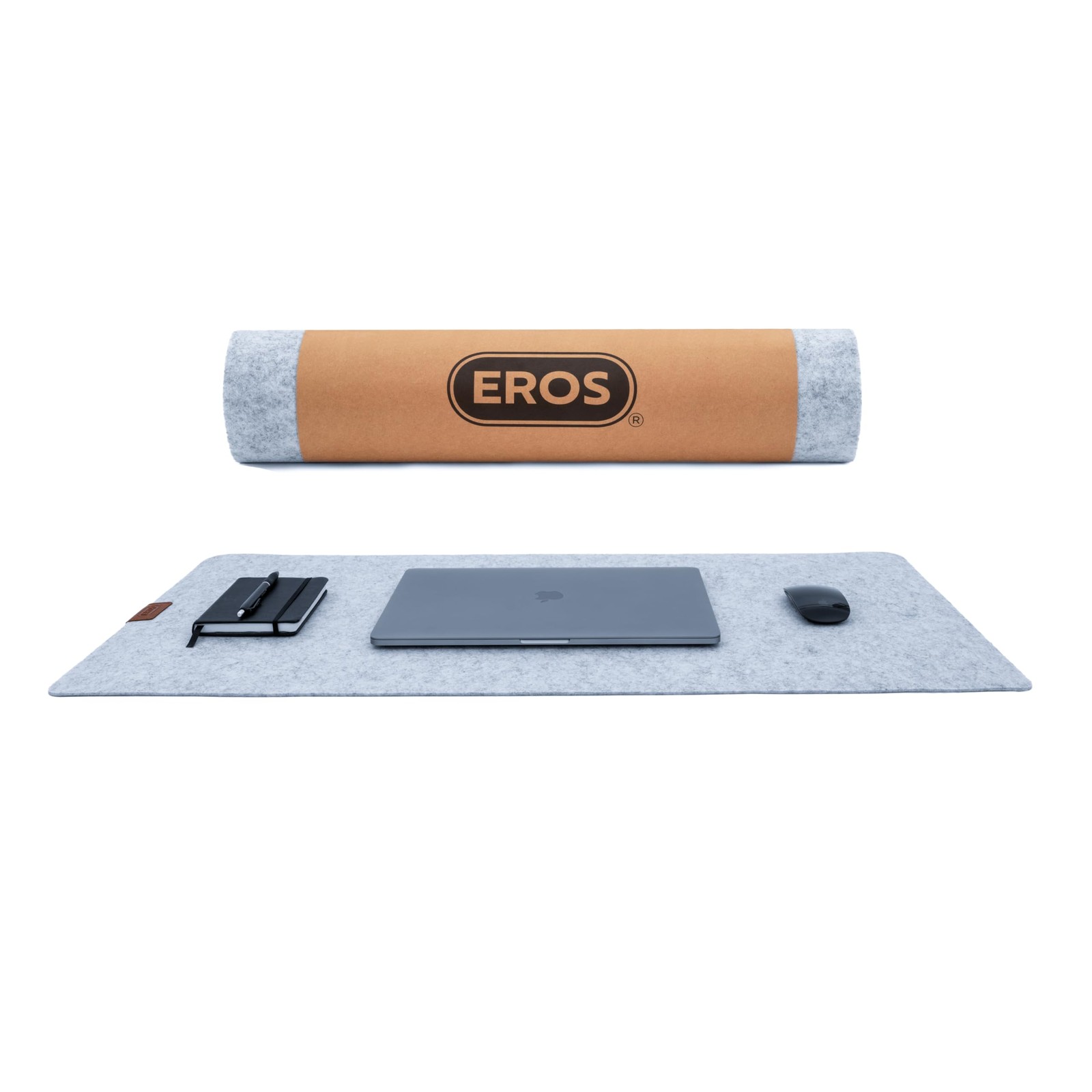 EROS Office Products Non-Slip Felt Desk Mat Light Gray Extra Large XL