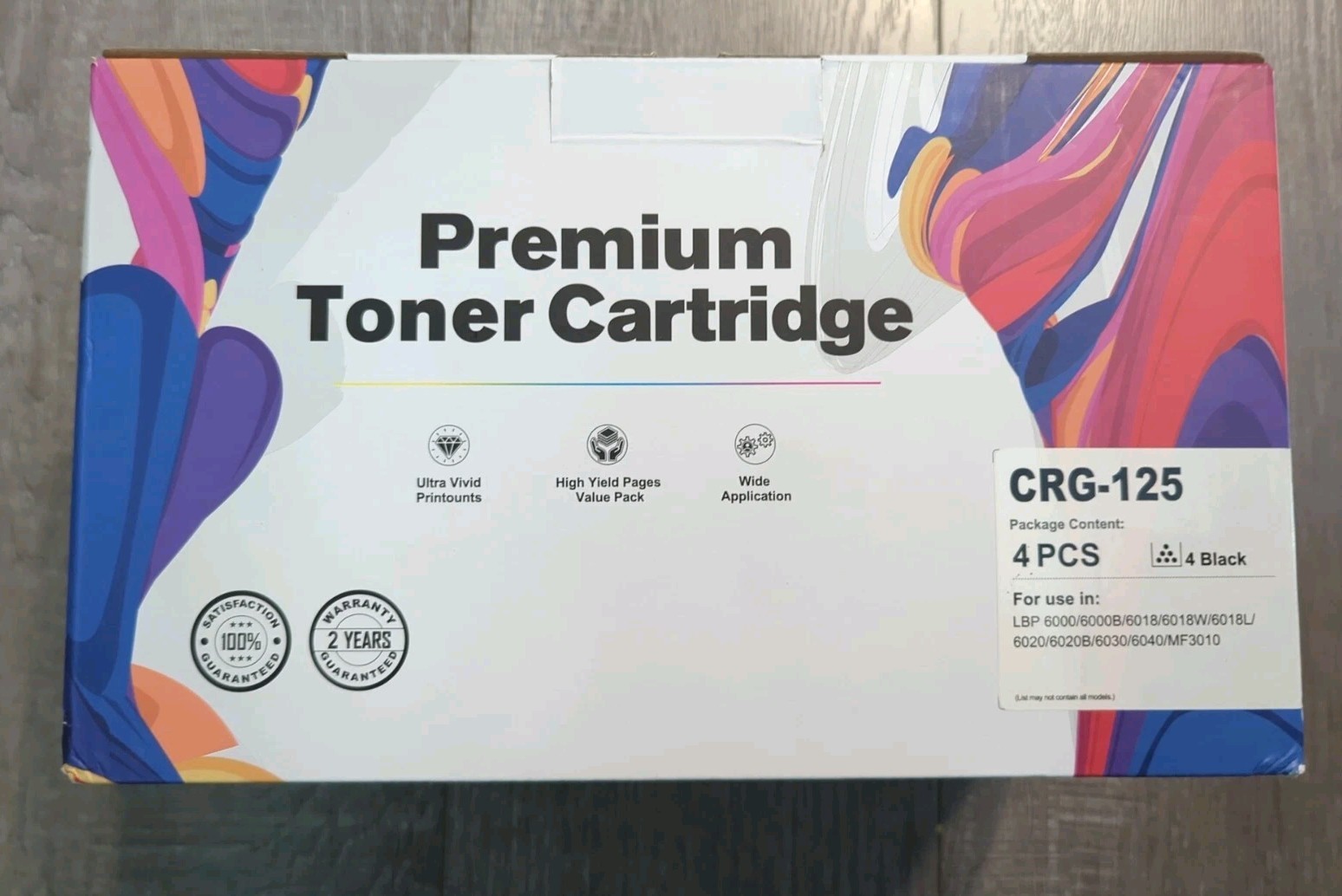 LxTek Premium Toner Cartridge CRG-125 Black 4 Pack  New Exp 9/28/24