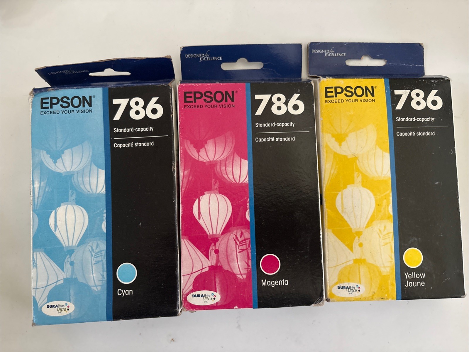 Genuine Epson 786 Durabrite Cyan/Magenta/Yellow, 3 Packs Exp 2021