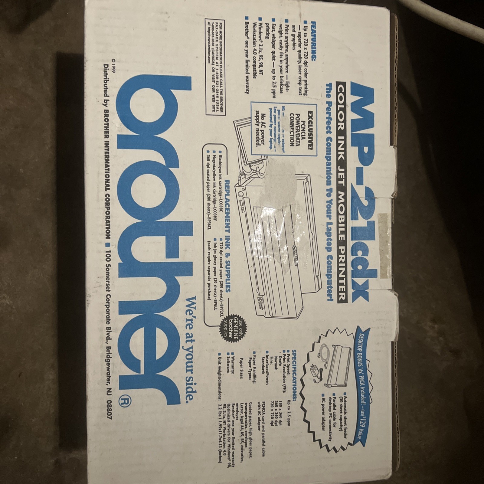 Brother Color Ink Jet Mobile Printer Mp-21cdx