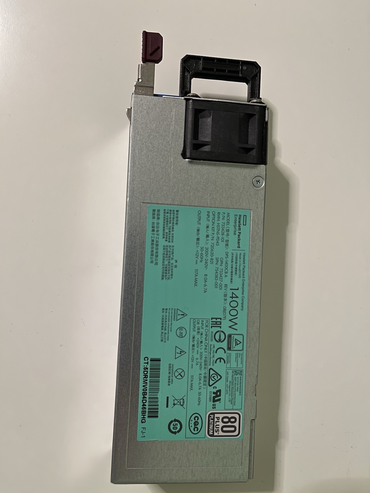 HPE ProLiant 1400W Server Power Supply DPS-1400CB A 80 Plus Certified