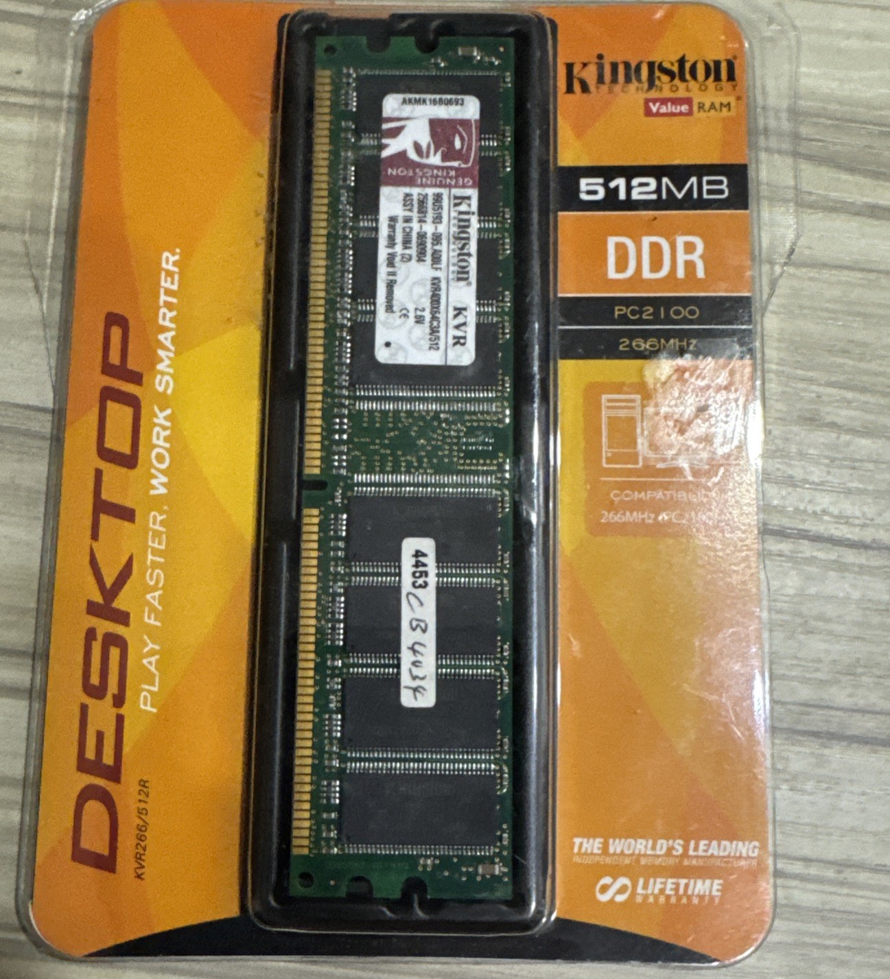 New Sealed Kingston PC2100DDR-333 512 MB DIMM 333 MHz PC-2100 DDR SDRAM Memory