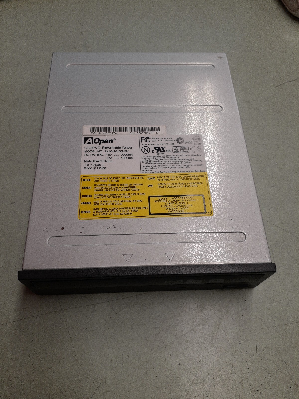 AOpen DUW1616/ARR CD/DVD Rewritable Drive - Black Bezel