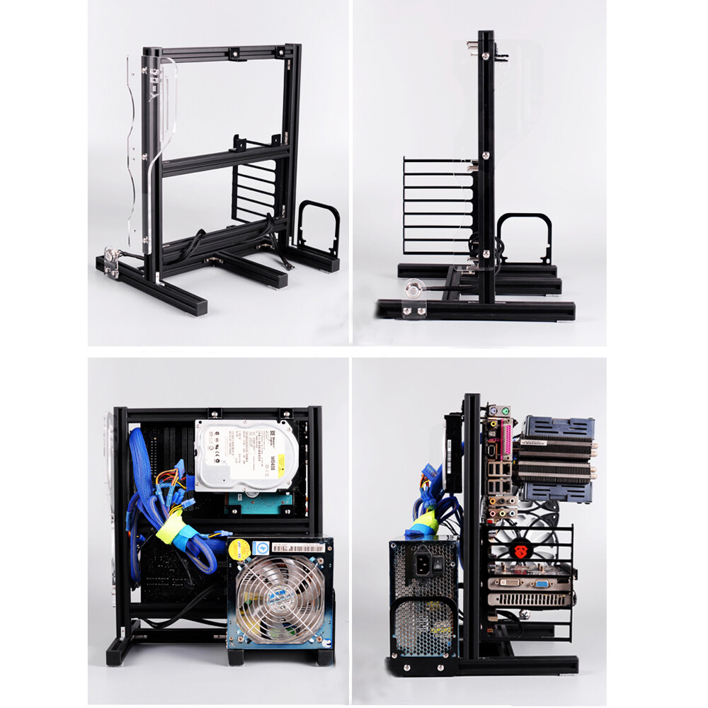 PC Frame Test Bench Chassic ATX ITX MATX Open Air Case Water Cooling Fan Stand