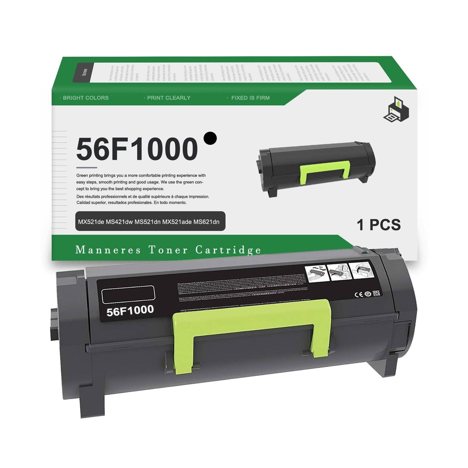 56F1000 High Yield Toner Cartridge (1-Pack) - Compatible 56F1000 Black Toner ...