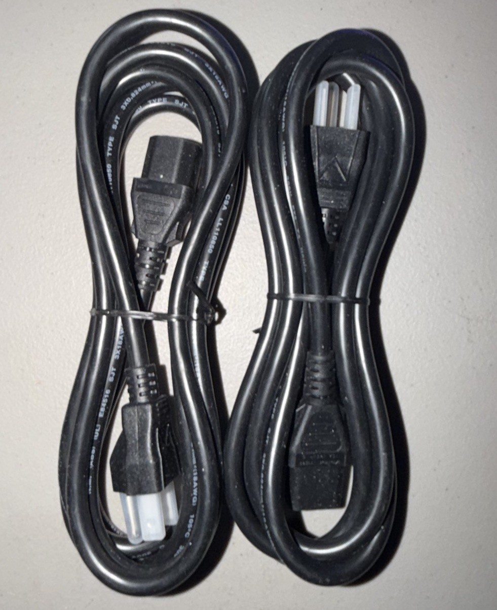 2-Pack, 6ft Volex 10A 125V 18AWG Power Cord E62405 Brand New