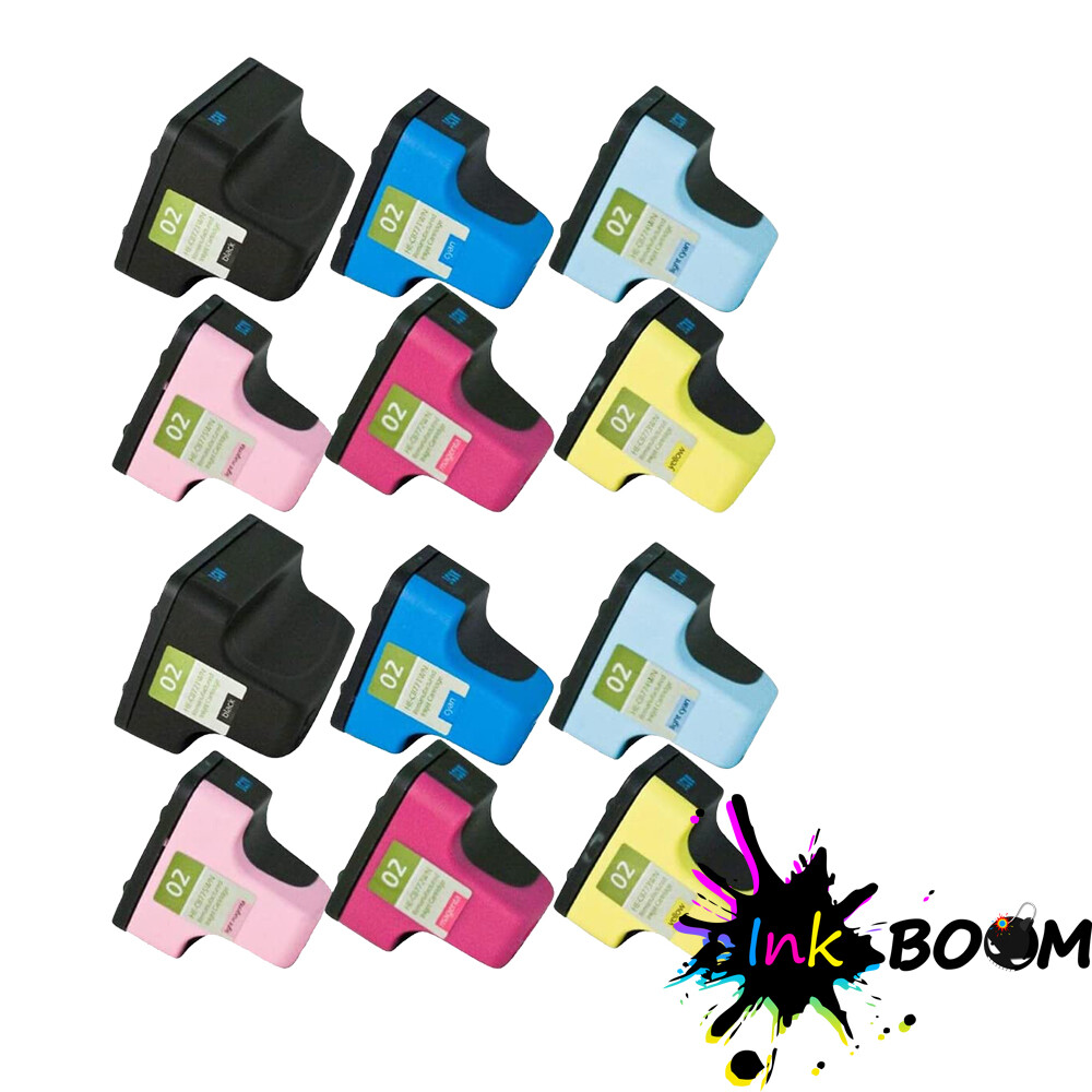 12 Ink Cartridges replace for HP 02XL Photosmart C6180 C7150 C7180 C7280 D7145
