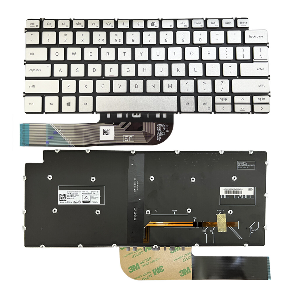 FOR DELL Inspiron 7490 Vostro 5390 5391 Latitude 3301 PC Keyboard Backlit US jpo