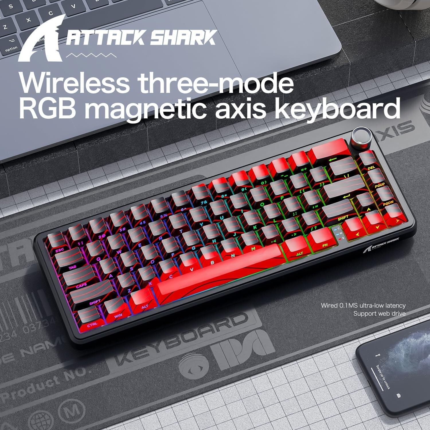 ATTACK SHARK X65PRO HE Wireless Rapid Trigger Keyboard Magnetic Switch