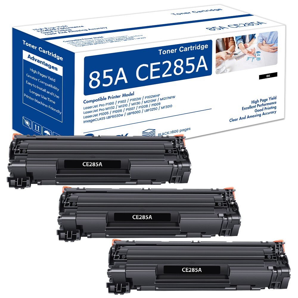 3pk CE285A Black Ink Toner for HP LaserJet Pro P1102 P1102w M1212nf M1217nfw