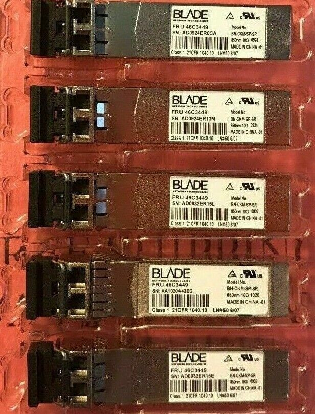 ONE IBM Blade 46C3447 46C3449 BN-CKM-SP-SR SFP+SR for G8052 G8124 G8264 G7028
