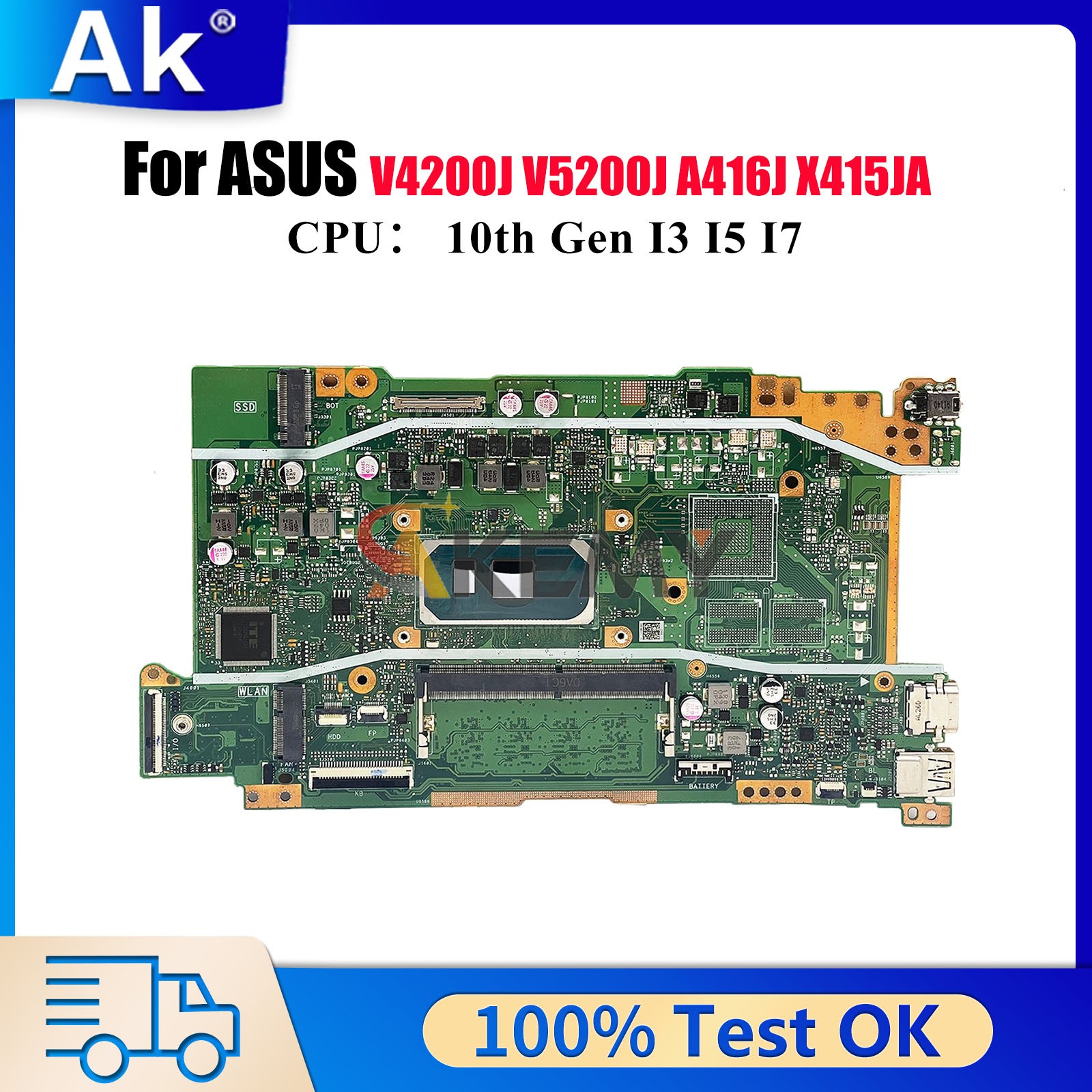 X415JAB Motherboard For ASUS X415JF/JP V4200J V5200J A416J Mainboard W/CPU
