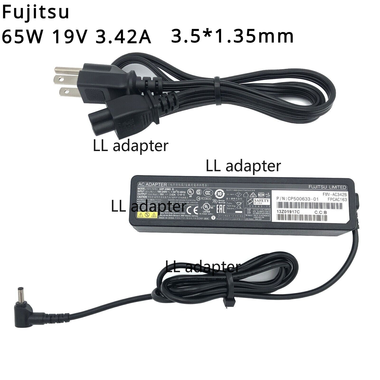 Genuine Fujitsu 65W 19V 3.42A AC Adapter ADP-65MD 3.5*1.35mm Laptop Charger