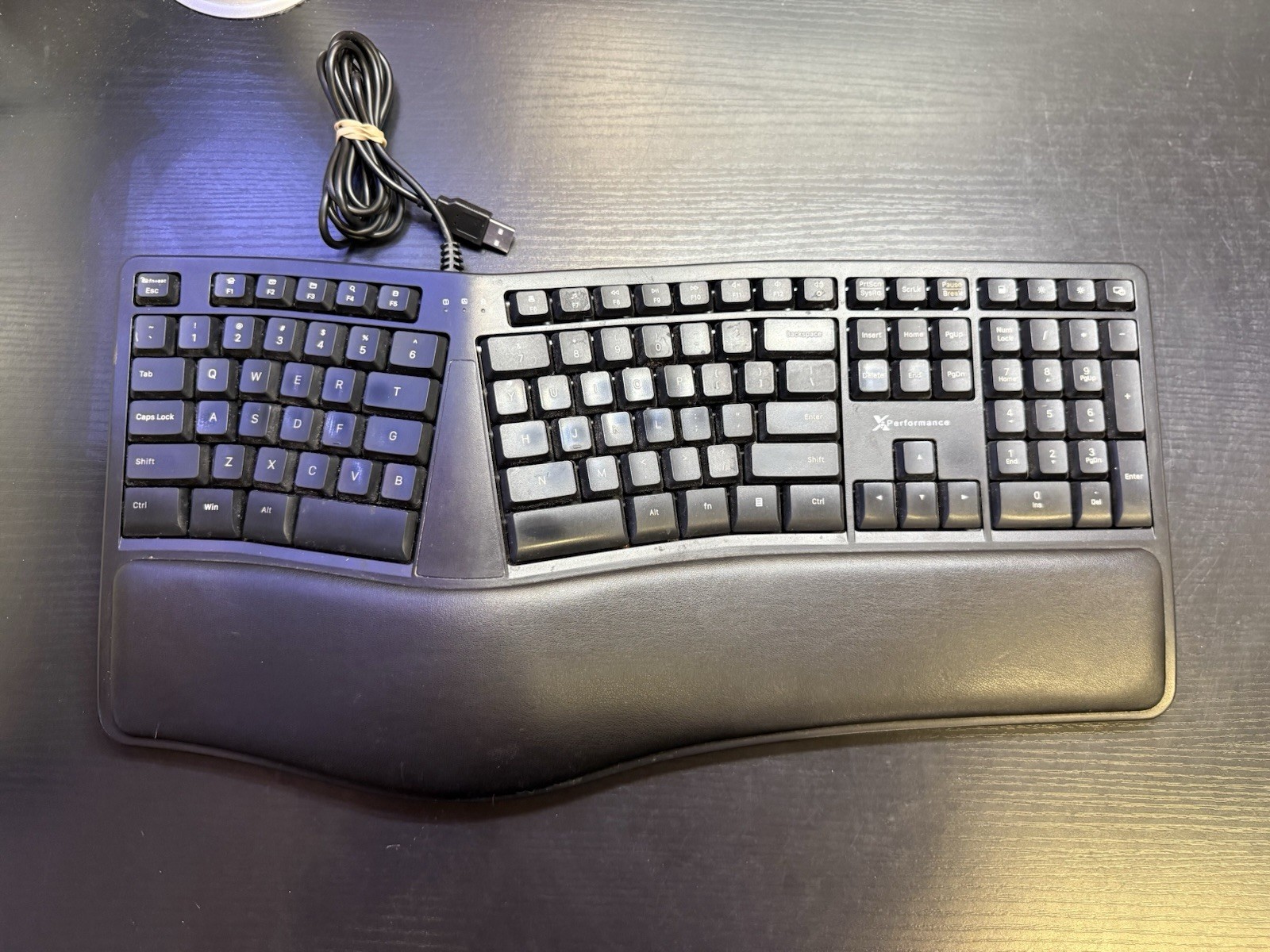 X9 Performance X9ERGOKEY Wired USB Ergonomic Split Keyboard Wrist Rest