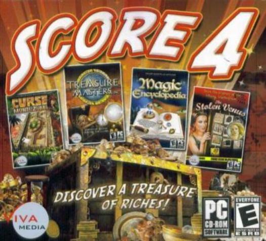 Score 4 PC CD 4 hidden objects games puzzle collection Treasure Masters, Curse +