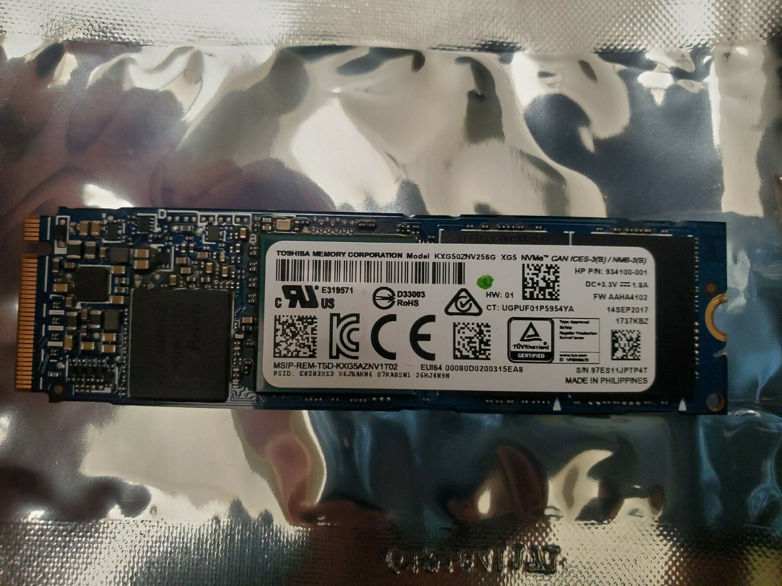 934100-001 KXG50ZNV256G GENUINE HP  256GB 2280 PCIE NVME SSD 