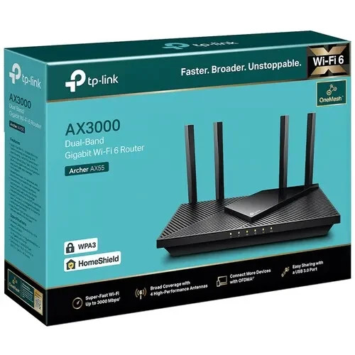 TP-Link Archer AX55 AX3000 Wireless Dual Band Gigabit Router