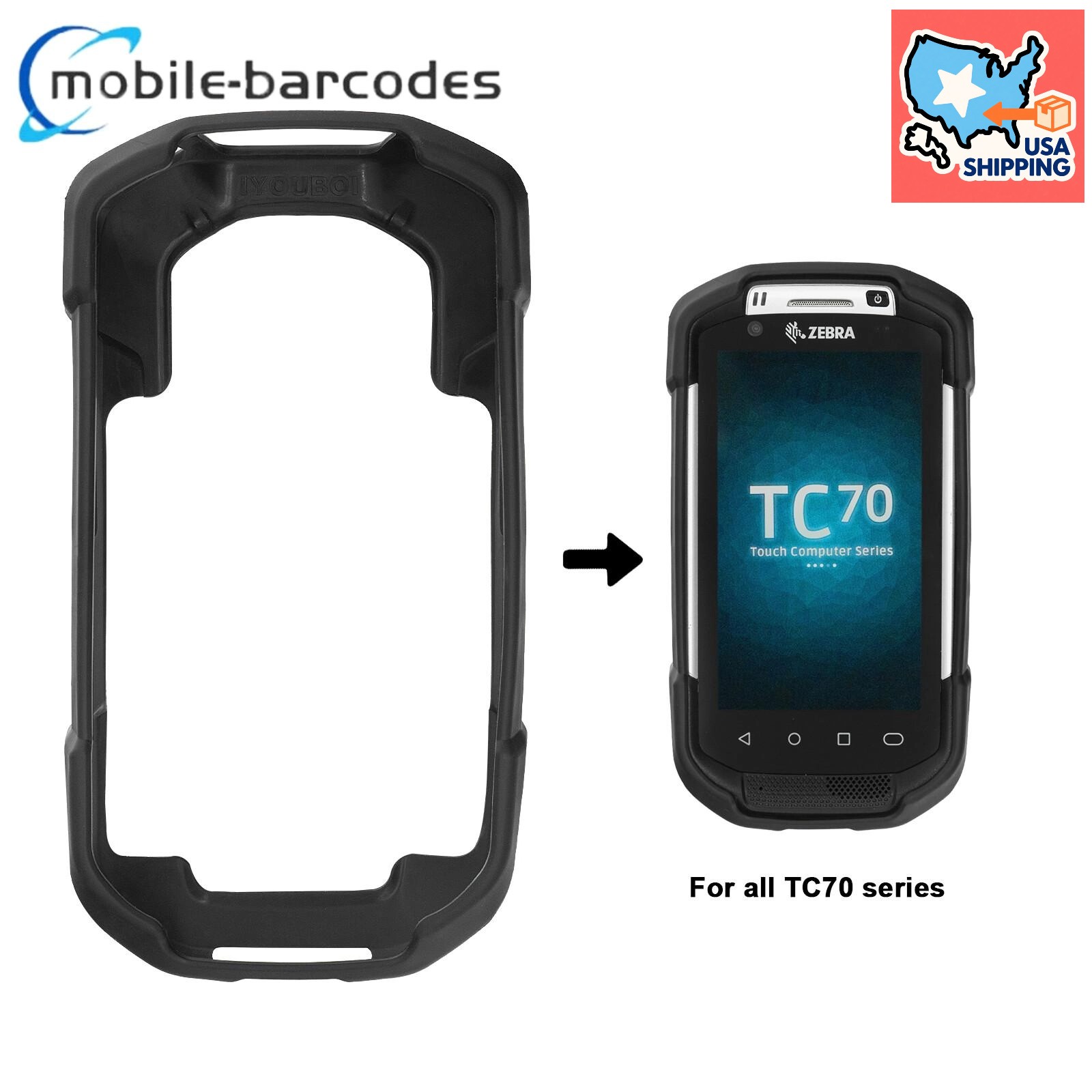 New Protective Cover Case Rugged Boot For Zebra TC70 TC72 TC75 TC77 TC70X 75X US