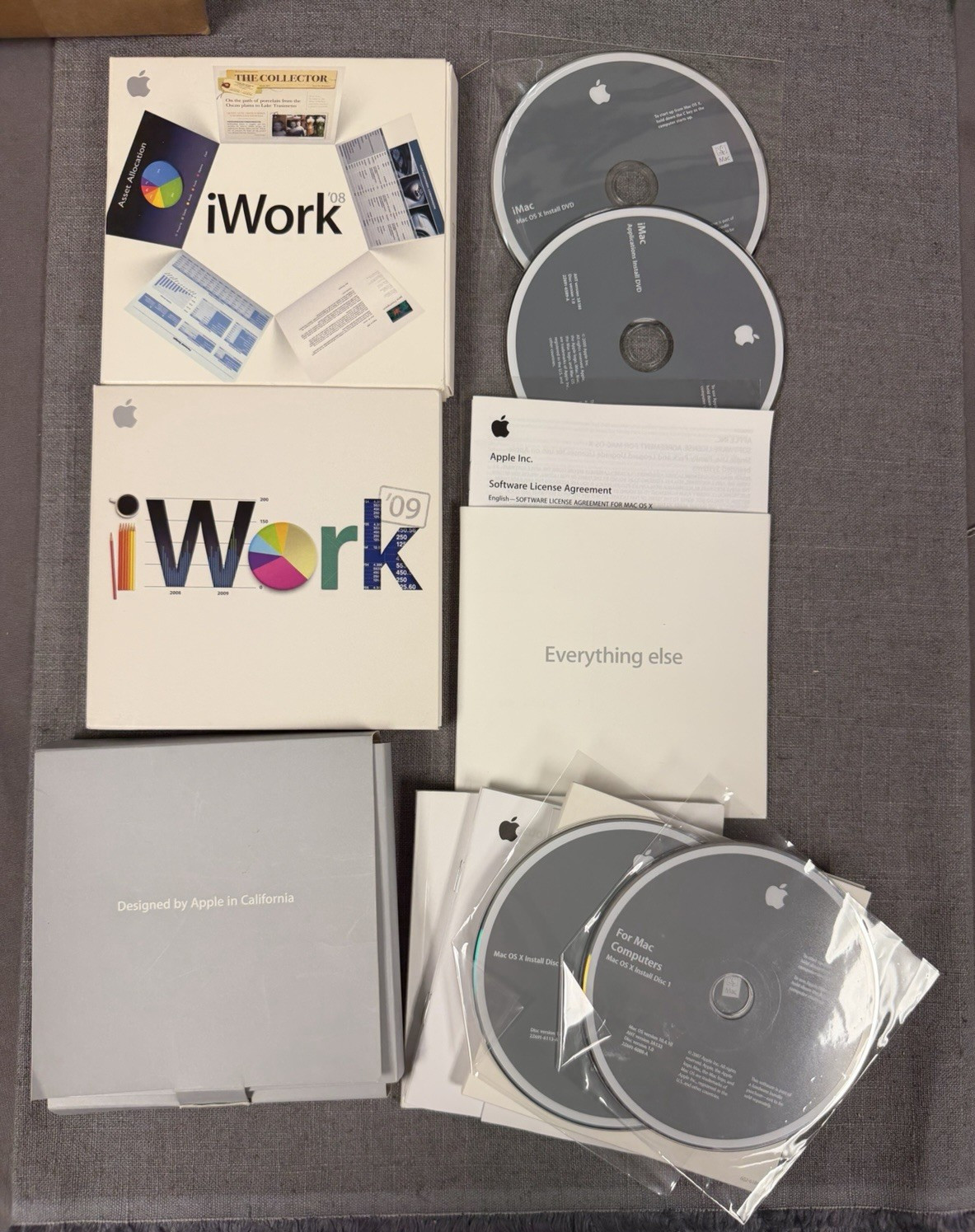 Apple Mac OS X Install Disc 1 & 2 OS 10.6.1 and 10.4.10 Recovery + iWork '08 '09
