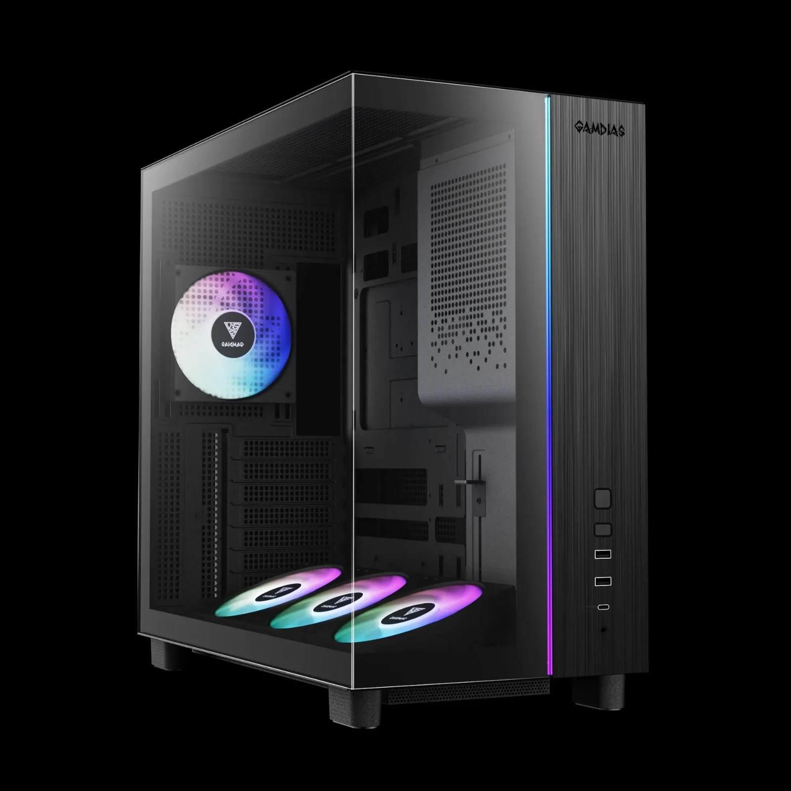 Gamdias Atlas M4 Mid-Tower Gaming PC Case, Mini-ITX, Micro-ATX- USED