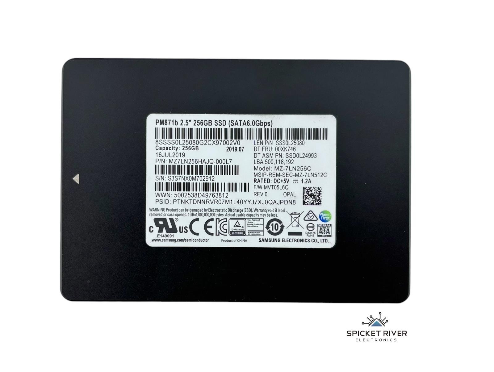Samsung PM871b MZ-7LN256C 256GB SATA 6.0Gbps 2.5" Internal SSD Solid State Drive