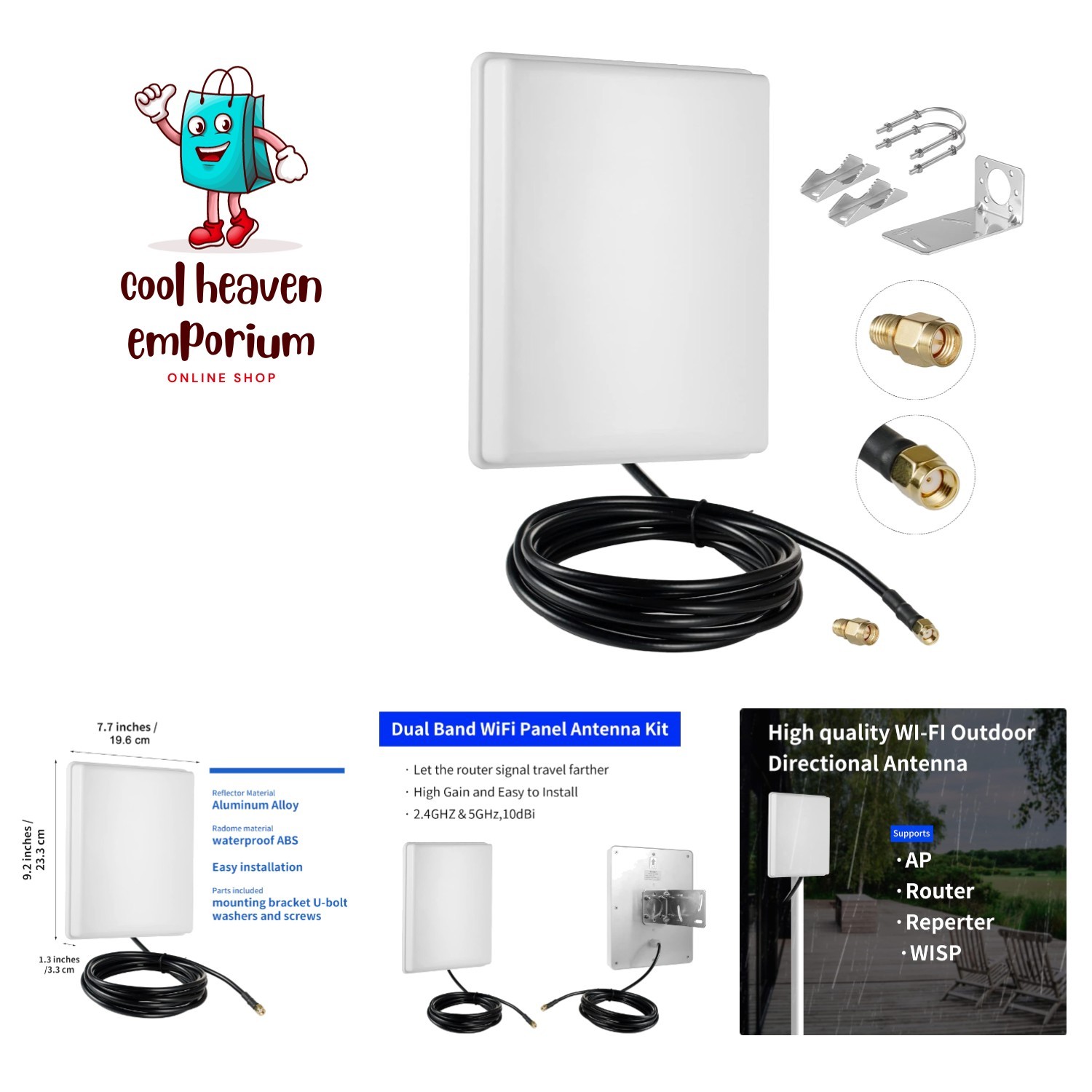 High-Gain 15dBi Outdoor WiFi Antenna - Elevate Your Internet Experience Today