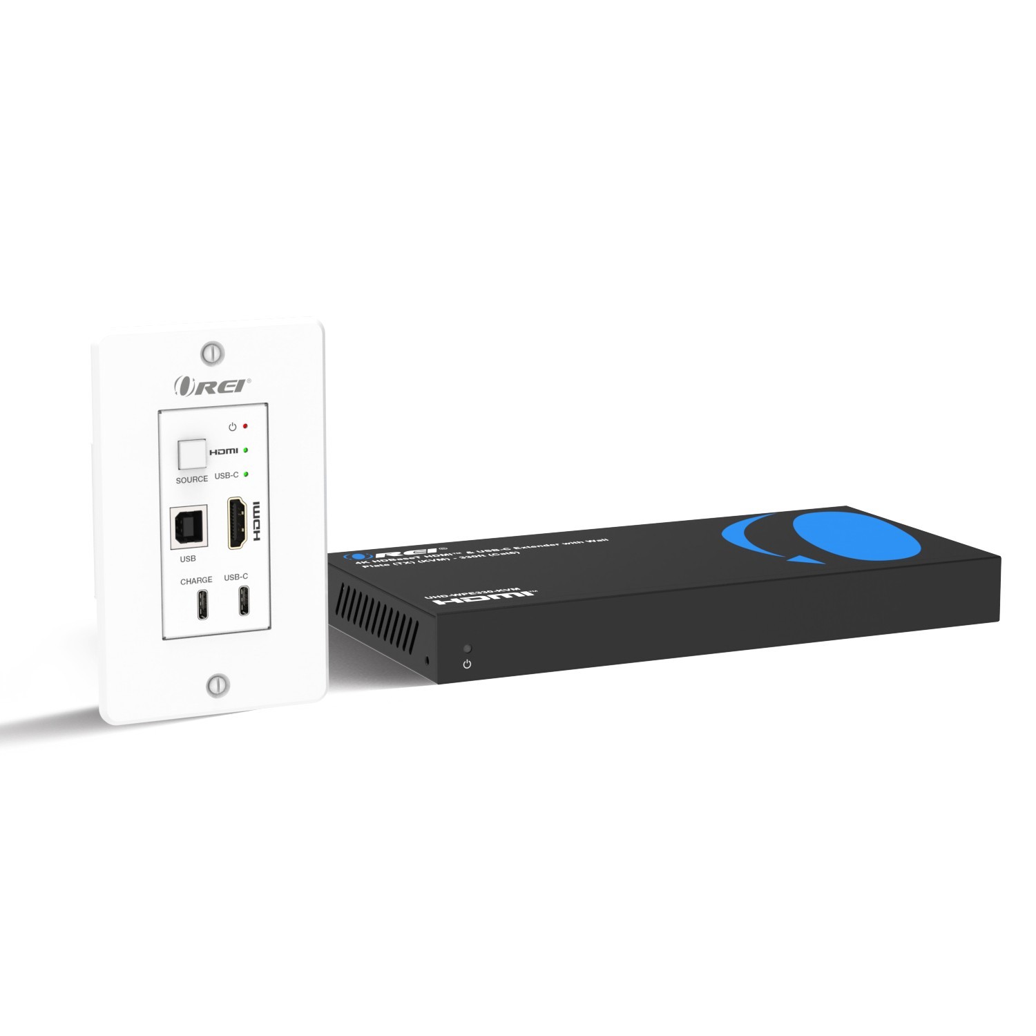 OREI 4K HDMI & USB-C HDBaseT KVM Extender with Wall Plate-330ft (UHD-WPE330-KVM)