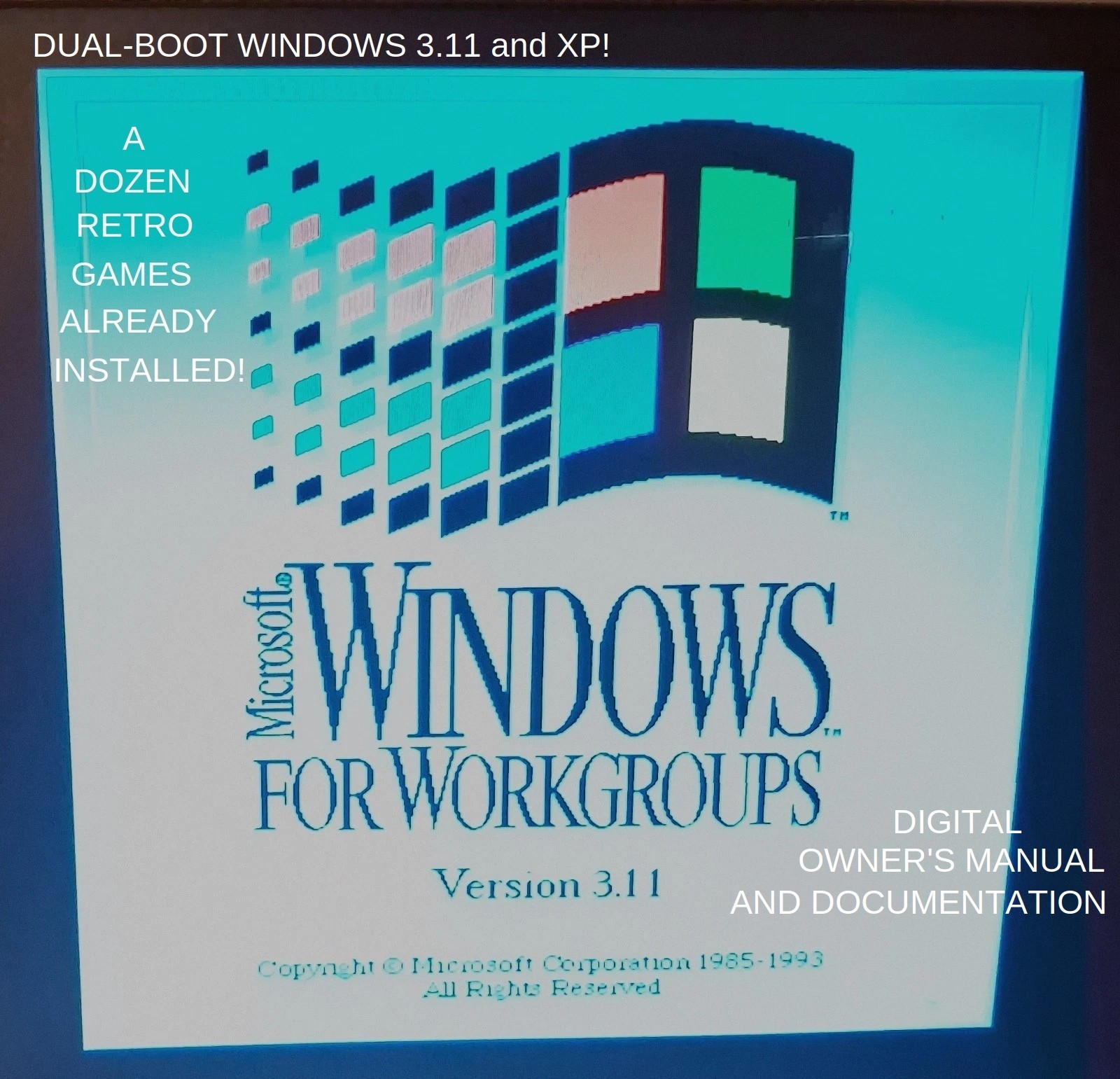 DUAL-BOOT*Win 3.11-DOS/XP*P4 1.8GHz, 2GB RAM, 160GB HDD*RETRO GAMING*SHIPS FAST