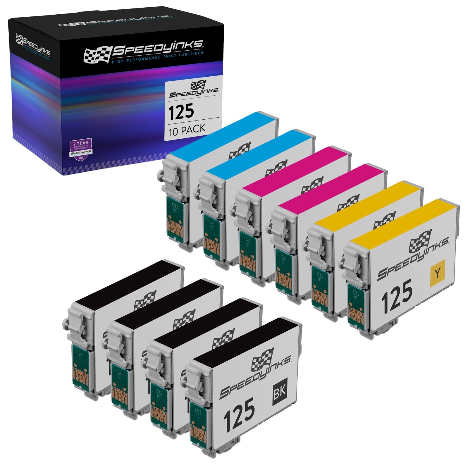 10 PACK T125 ink for Epson Stylus NX130 NX230 NX127 Black Cyan Magneta Yellow