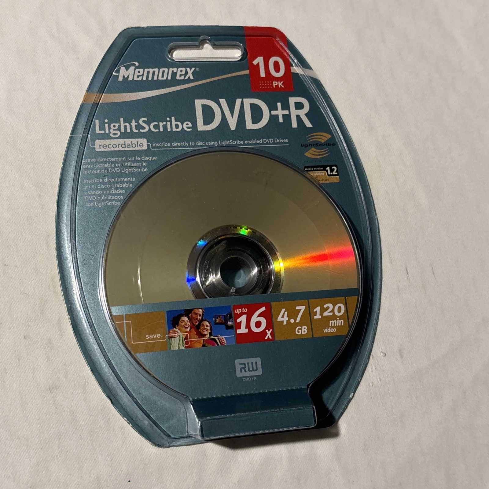 Memorex Light Scribe  DVD+R 10 pack 4.7 GB/120 Minutes/16X recordable NEW SEALED