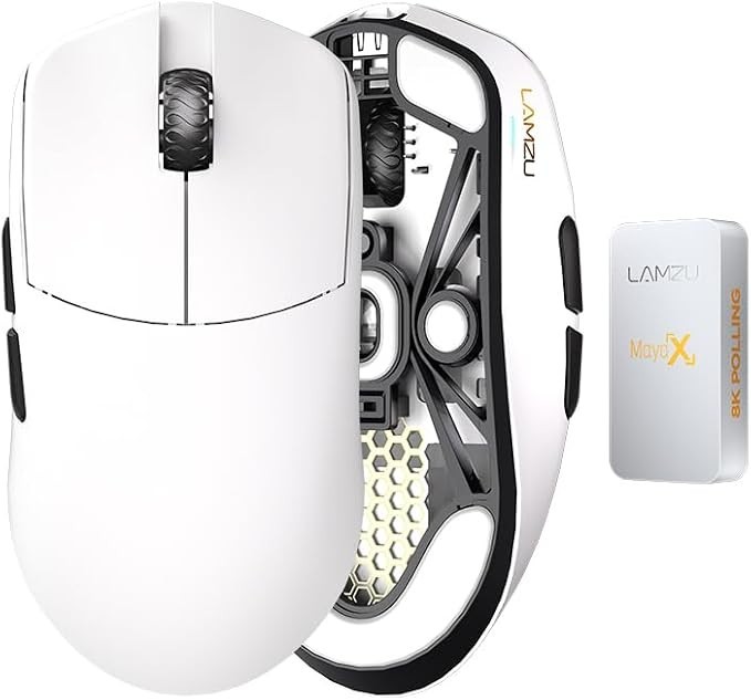 Lamzu Maya X Wireless Gaming Mouse 47G 30000 Dpi Paw3950 8K White